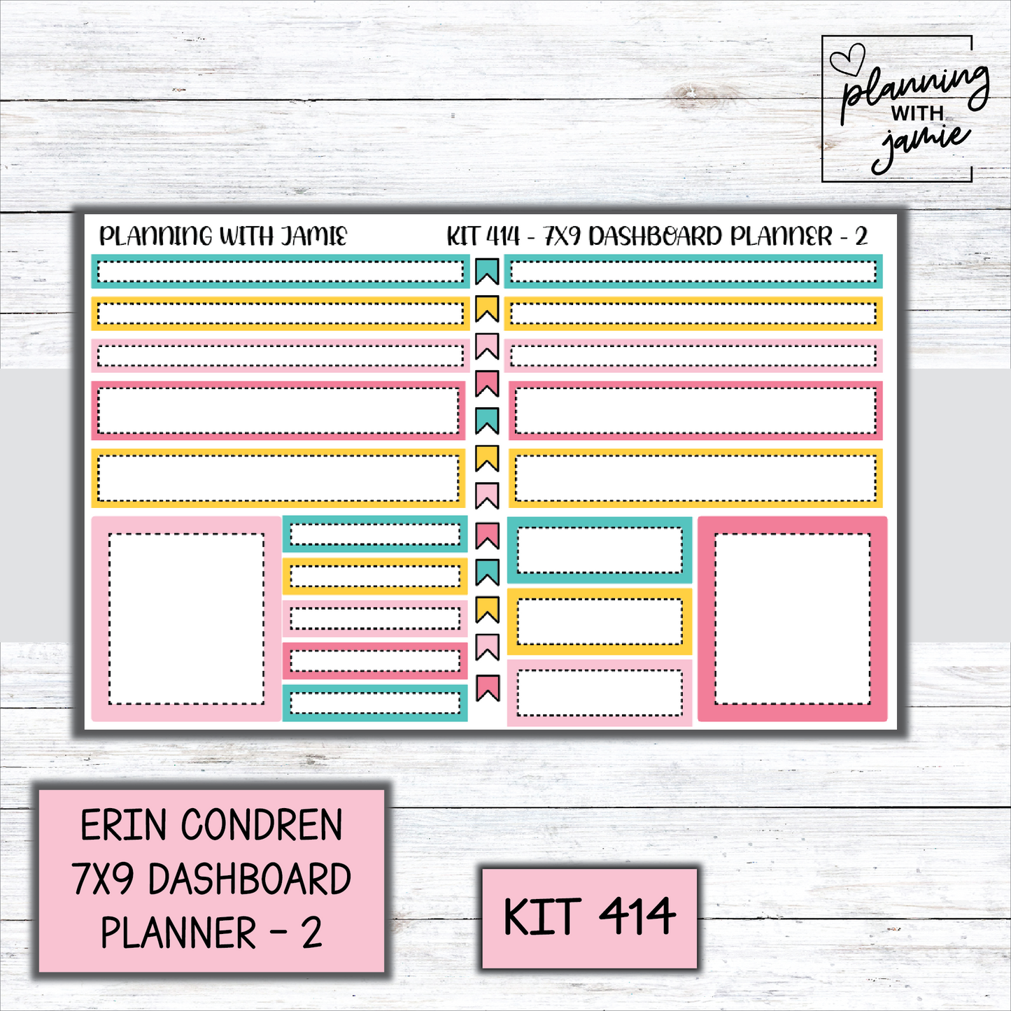 Kit 414 Erin Condren Dashboard Planner Sticker Kit