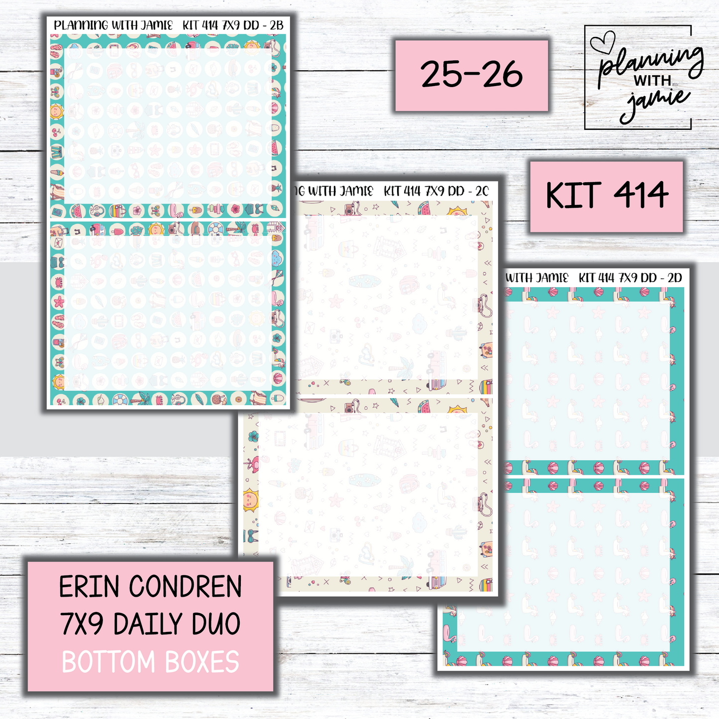 Kit 414 Erin Condren Daily Duo Sticker Kit