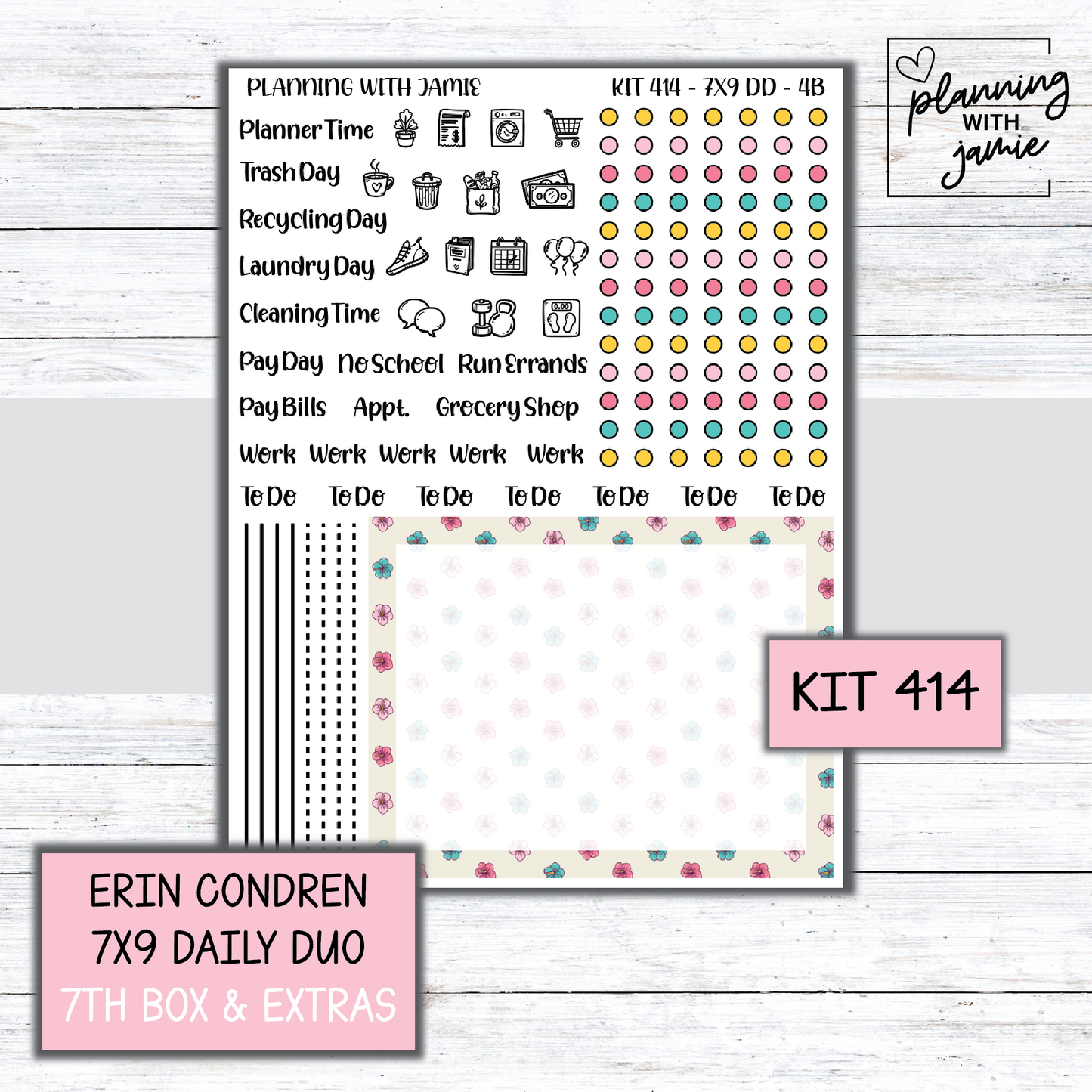 Kit 414 Erin Condren Daily Duo Sticker Kit