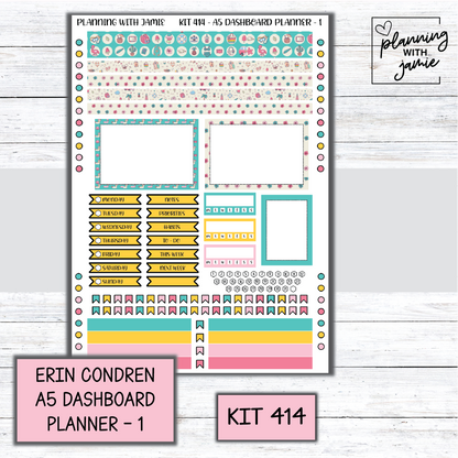 Kit 414 Erin Condren Dashboard Planner Sticker Kit