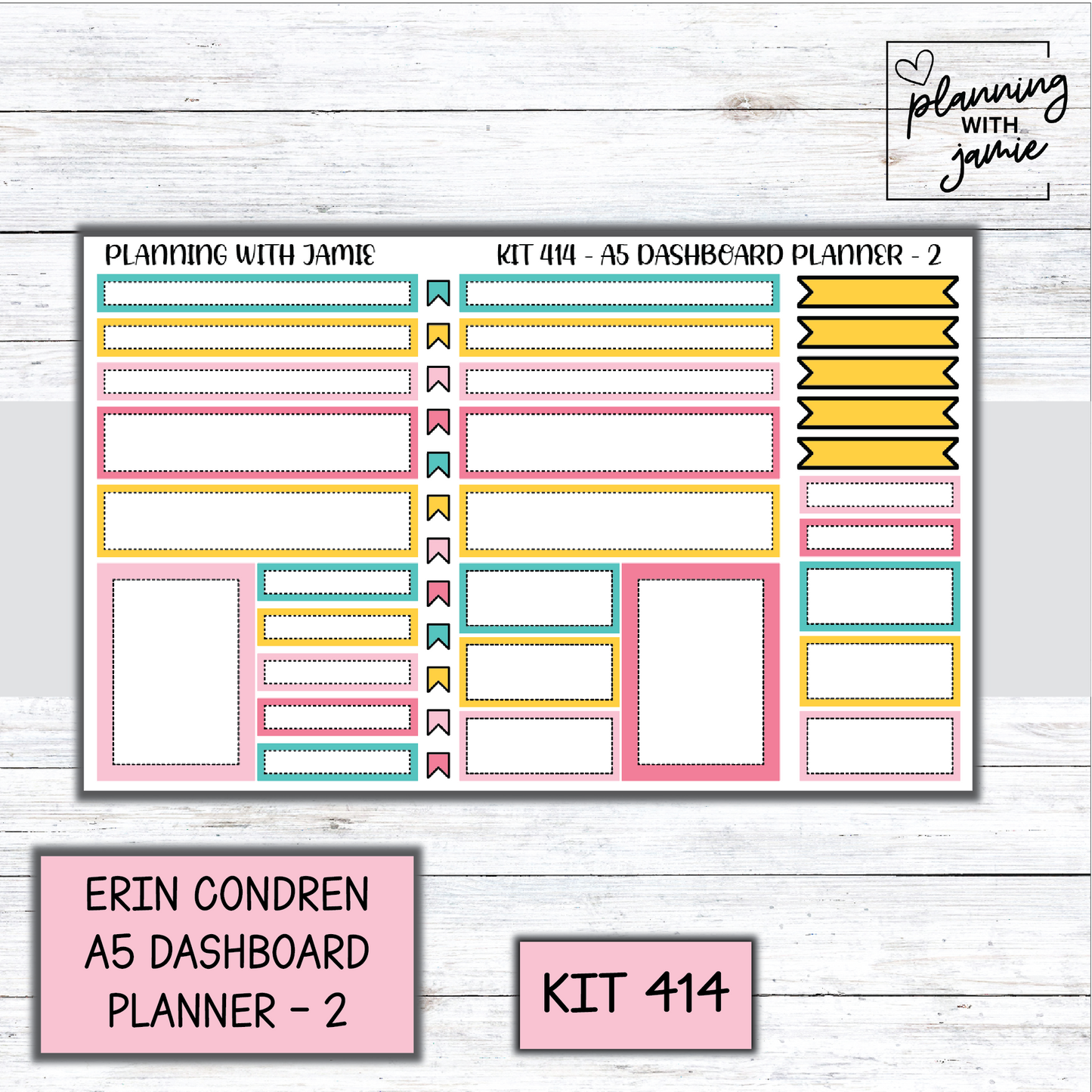 Kit 414 Erin Condren Dashboard Planner Sticker Kit