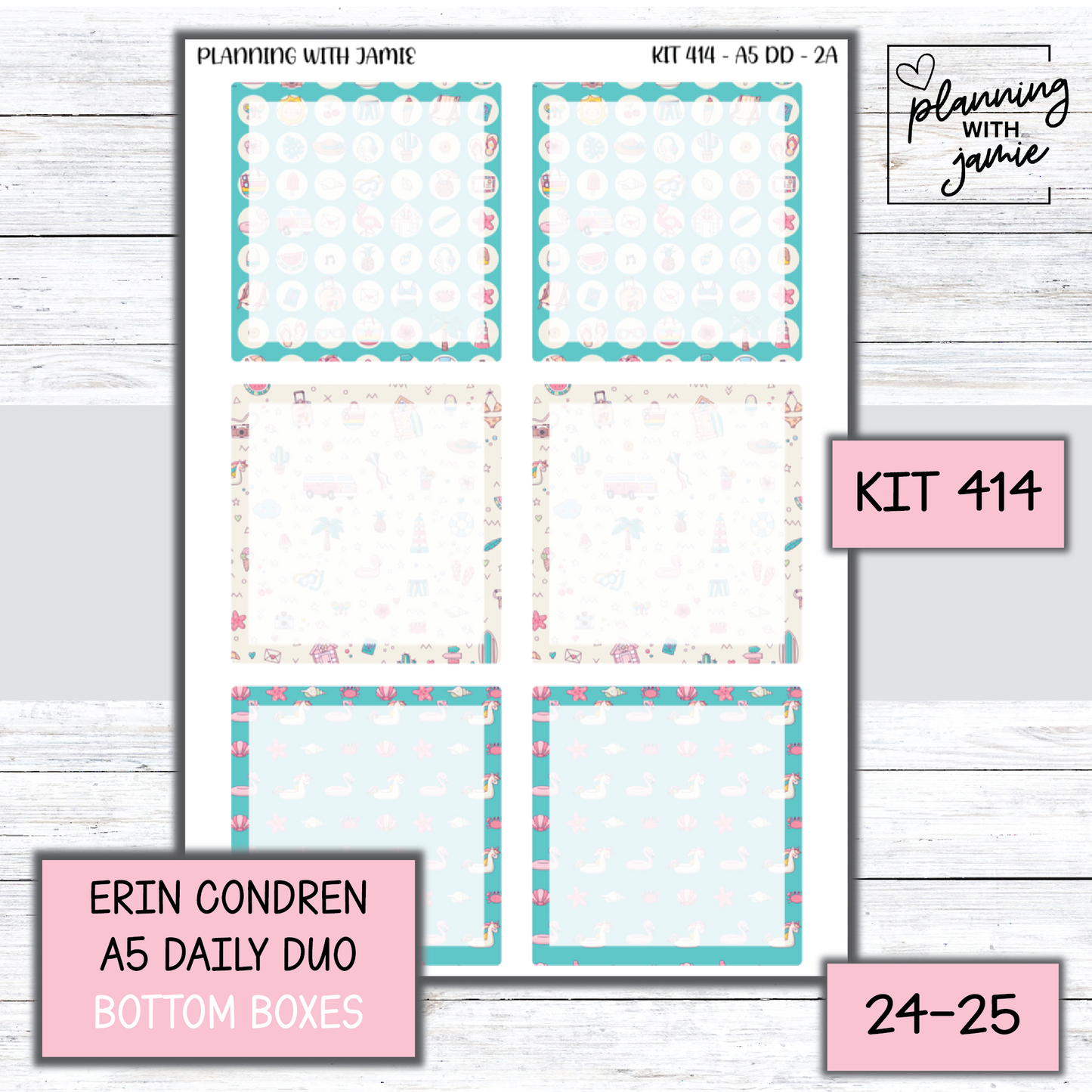 Kit 414 Erin Condren Daily Duo Sticker Kit