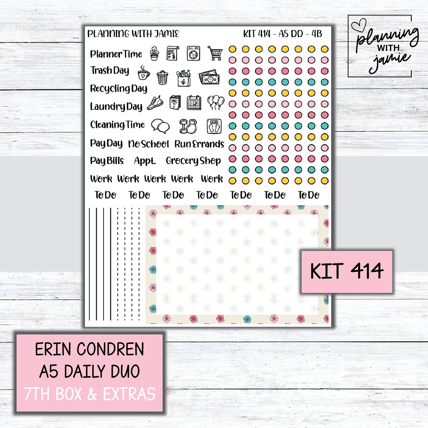 Kit 414 Erin Condren Daily Duo Sticker Kit