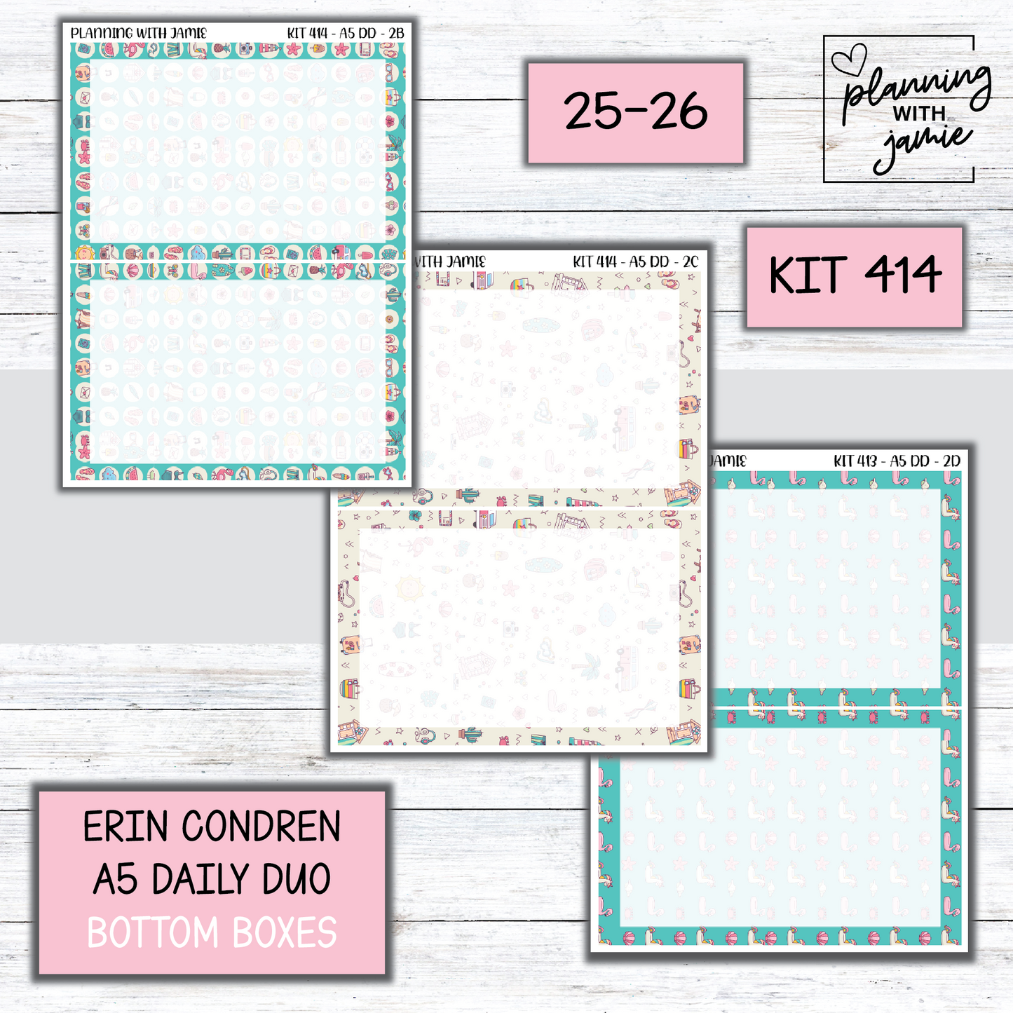 Kit 414 Erin Condren Daily Duo Sticker Kit