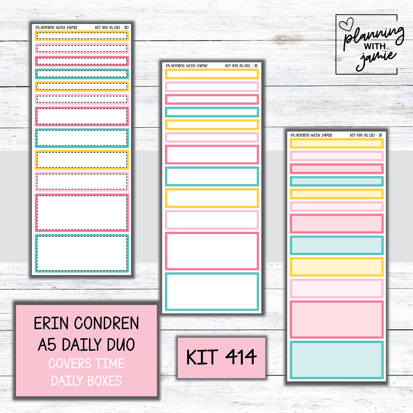 Kit 414 Erin Condren Daily Duo Sticker Kit