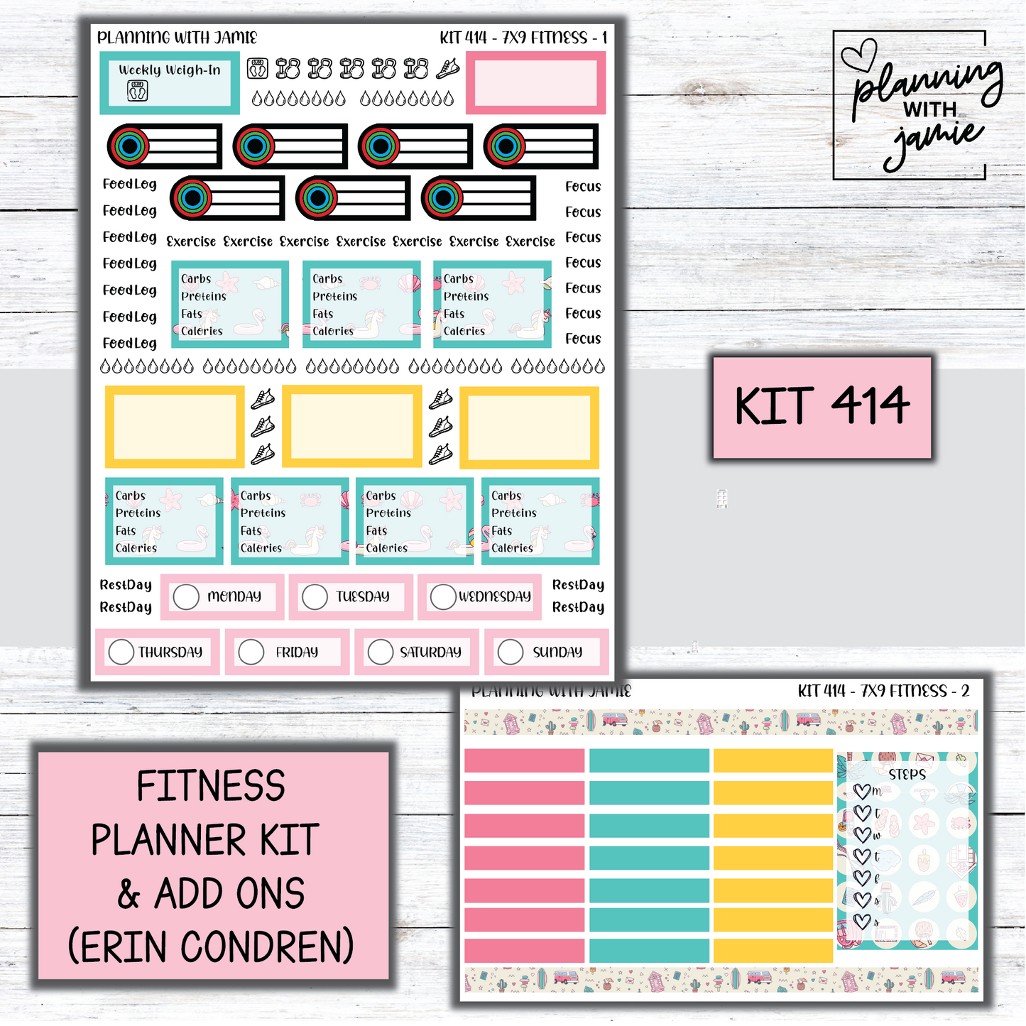 Kit 414 Weekly Fitness Sticker Kit