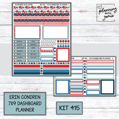 Kit 415 Erin Condren Dashboard Planner Sticker Kit