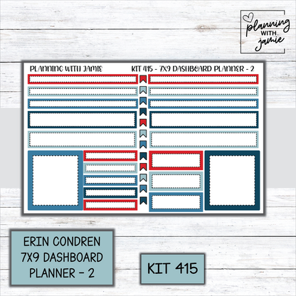 Kit 415 Erin Condren Dashboard Planner Sticker Kit