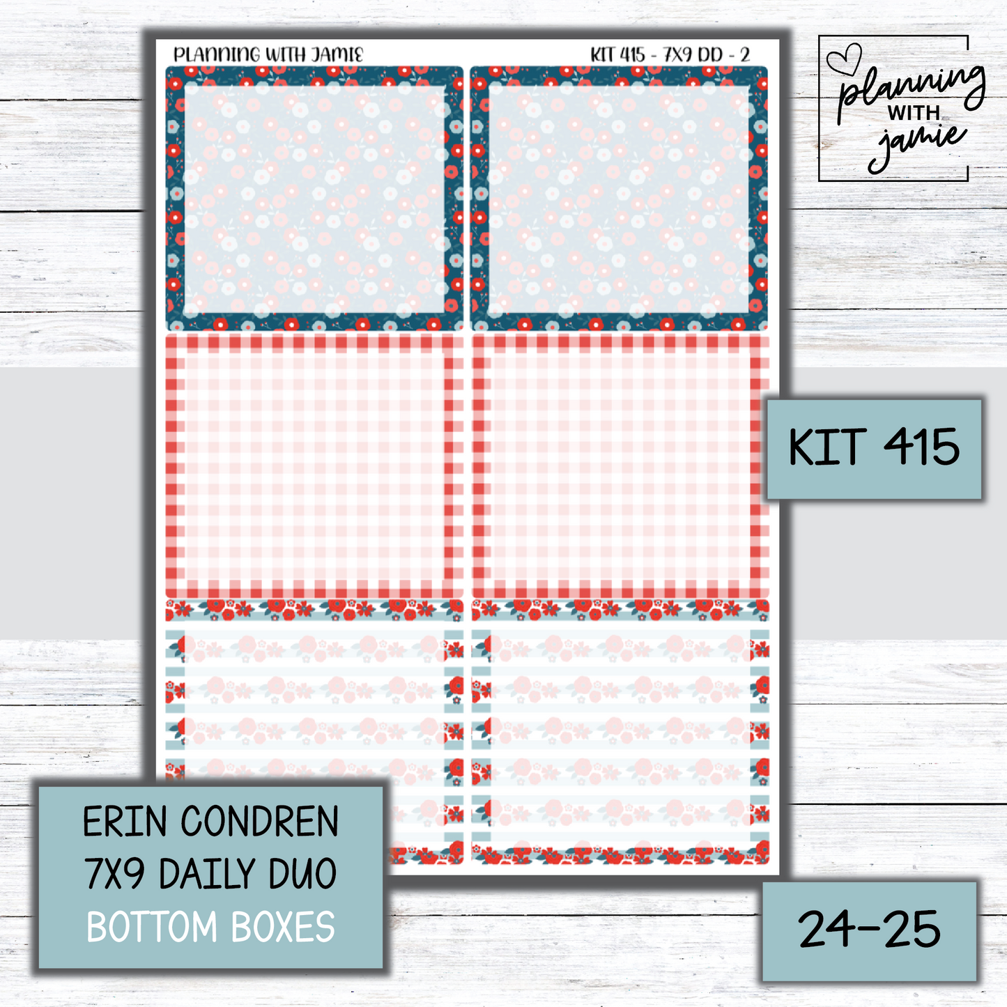 Kit 415 Erin Condren Daily Duo Sticker Kit