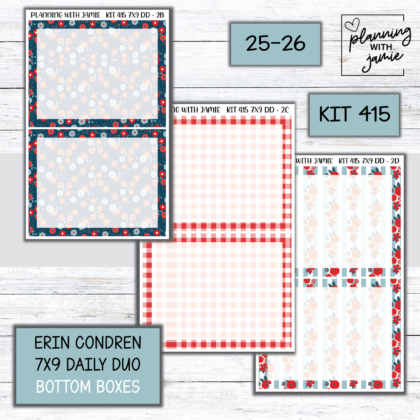 Kit 415 Erin Condren Daily Duo Sticker Kit