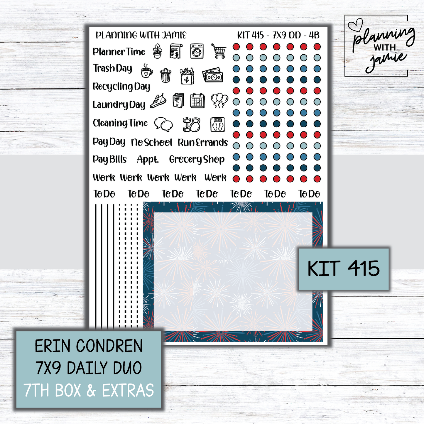 Kit 415 Erin Condren Daily Duo Sticker Kit