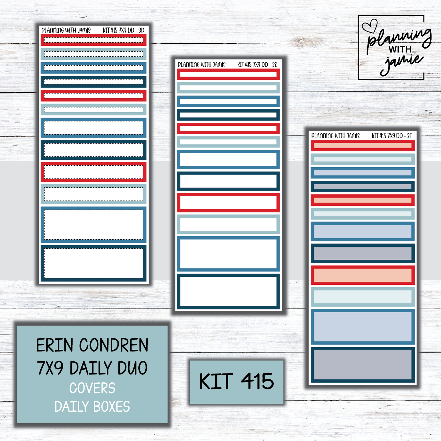 Kit 415 Erin Condren Daily Duo Sticker Kit