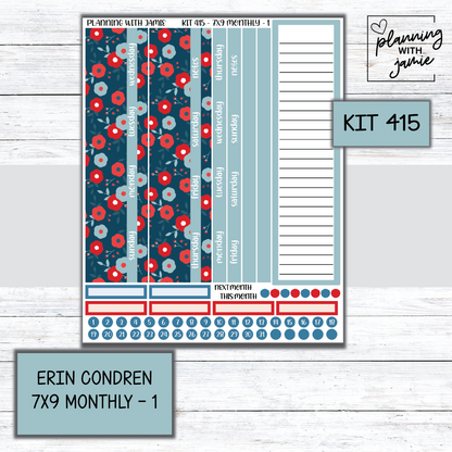 KIT 415 Erin Condren 7X9 OR A5 Monthly Kit