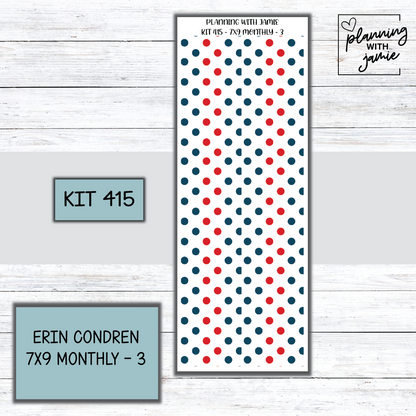 KIT 415 Erin Condren 7X9 OR A5 Monthly Kit