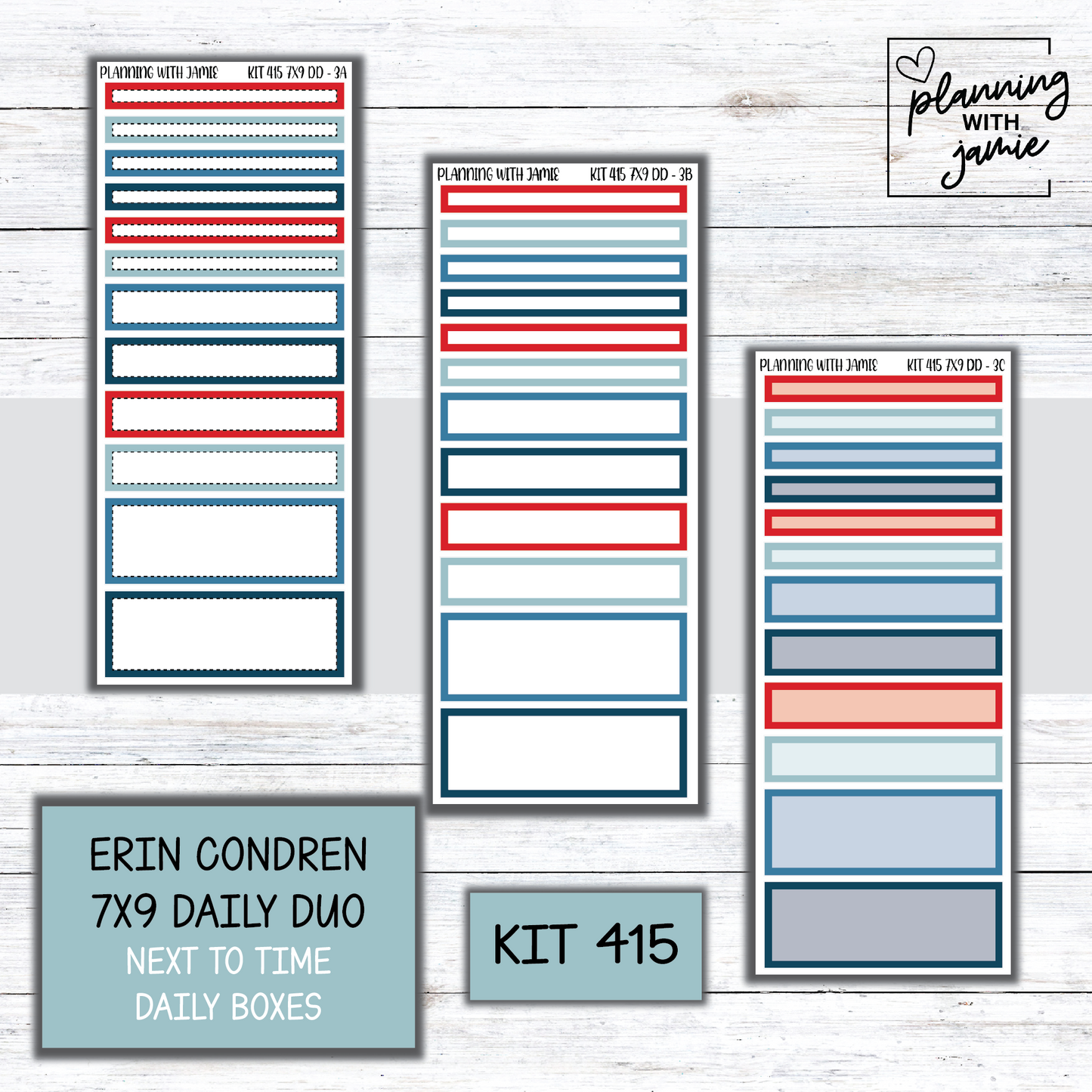 Kit 415 Erin Condren Daily Duo Sticker Kit