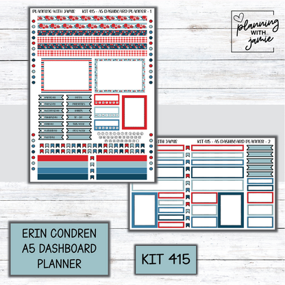 Kit 415 Erin Condren Dashboard Planner Sticker Kit