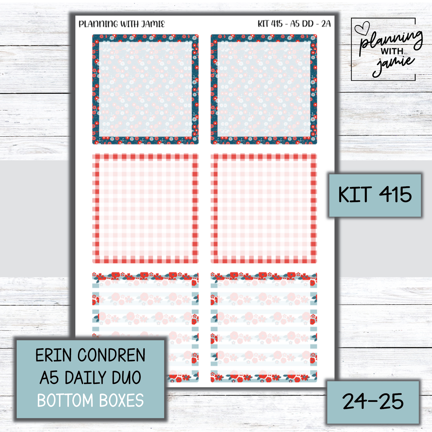 Kit 415 Erin Condren Daily Duo Sticker Kit