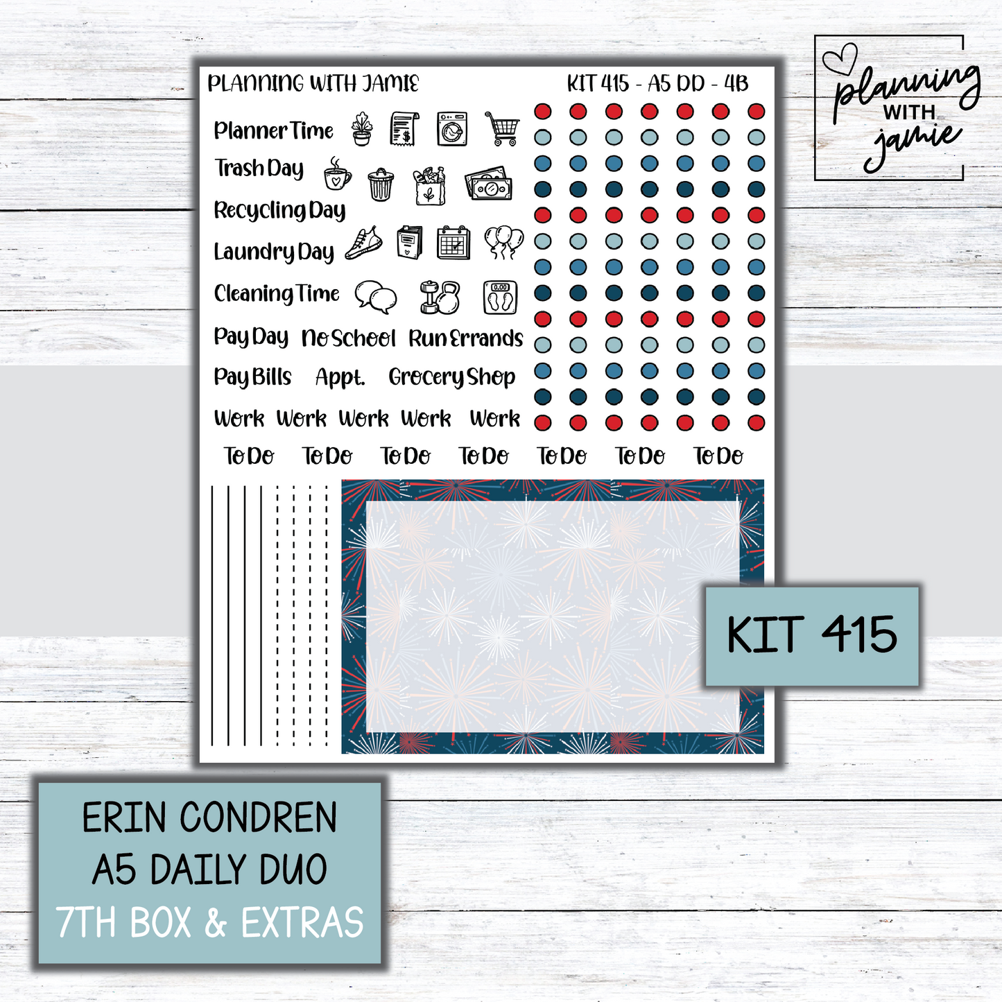 Kit 415 Erin Condren Daily Duo Sticker Kit