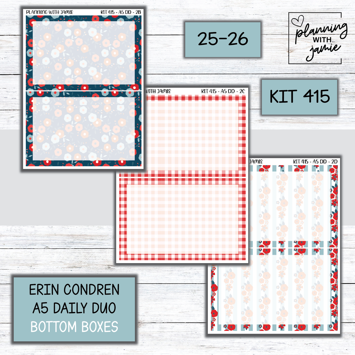 Kit 415 Erin Condren Daily Duo Sticker Kit