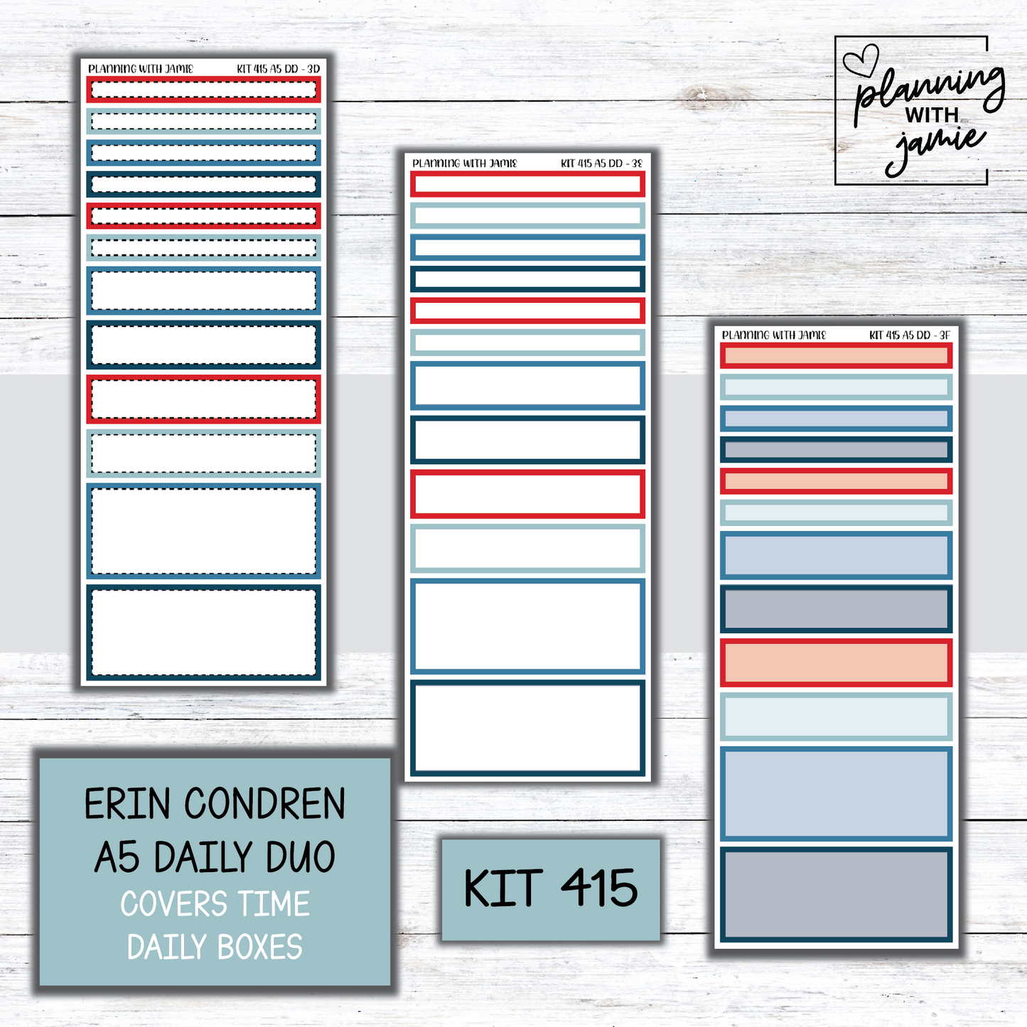 Kit 415 Erin Condren Daily Duo Sticker Kit