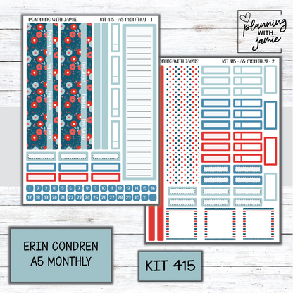 KIT 415 Erin Condren 7X9 OR A5 Monthly Kit
