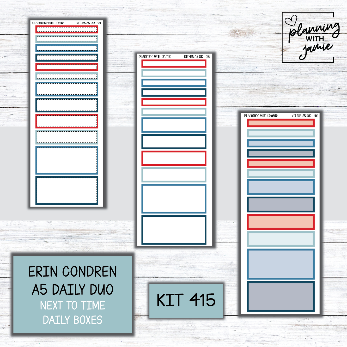 Kit 415 Erin Condren Daily Duo Sticker Kit