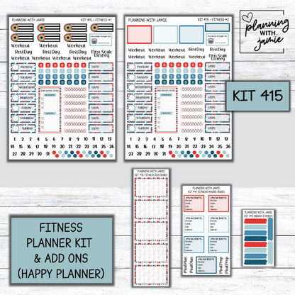Kit 415 Weekly Fitness Sticker Kit