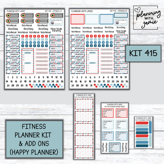 Kit 415 Weekly Fitness Sticker Kit