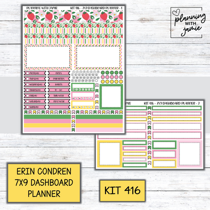 Kit 416 Erin Condren Dashboard Planner Sticker Kit