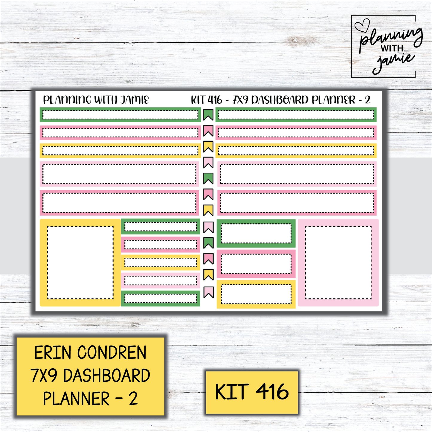 Kit 416 Erin Condren Dashboard Planner Sticker Kit
