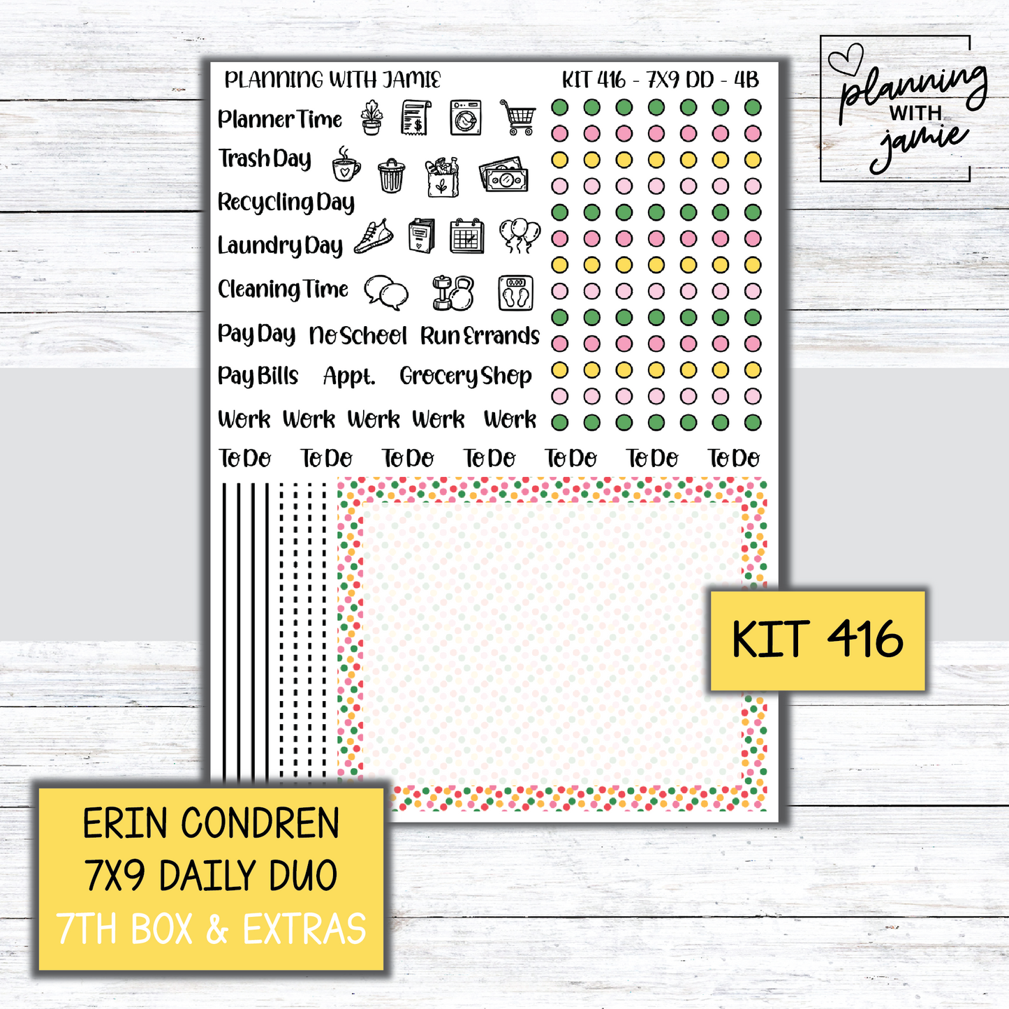 Kit 416 Erin Condren Daily Duo Sticker Kit