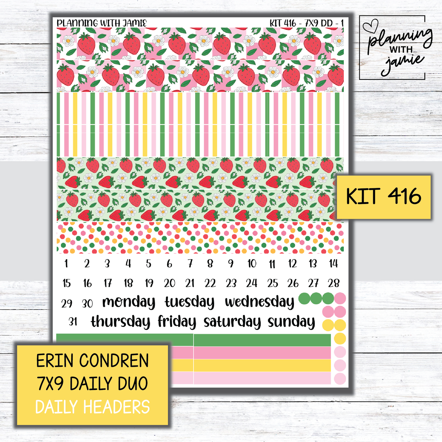 Kit 416 Erin Condren Daily Duo Sticker Kit