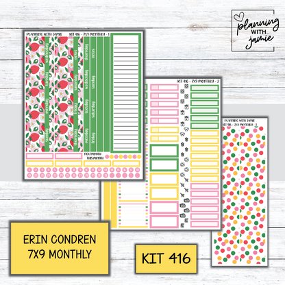 KIT 416 Erin Condren 7X9 OR A5 Monthly Kit