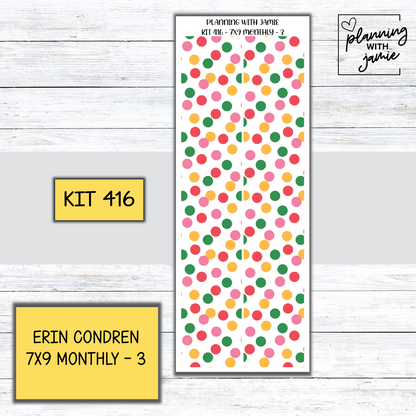 KIT 416 Erin Condren 7X9 OR A5 Monthly Kit