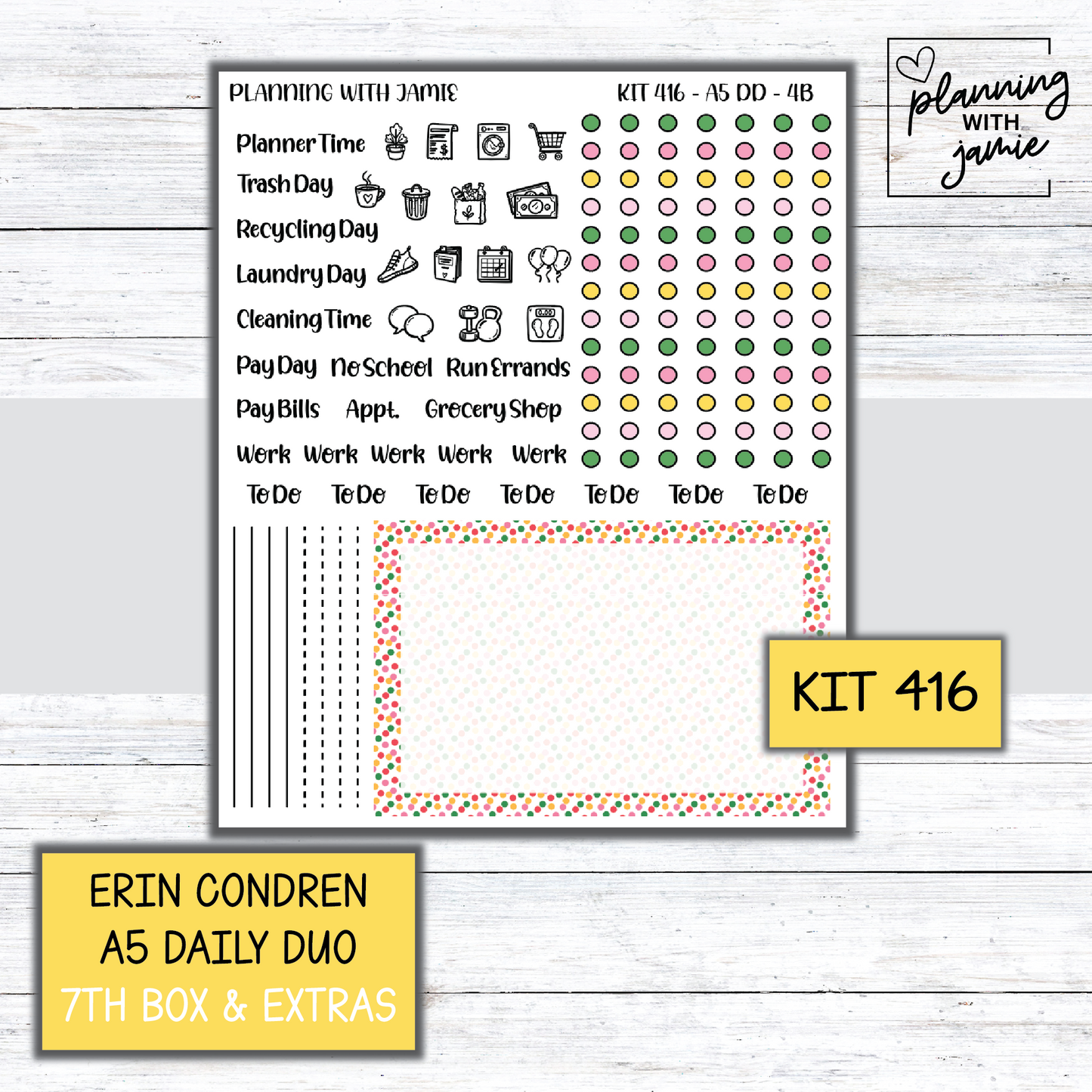 Kit 416 Erin Condren Daily Duo Sticker Kit