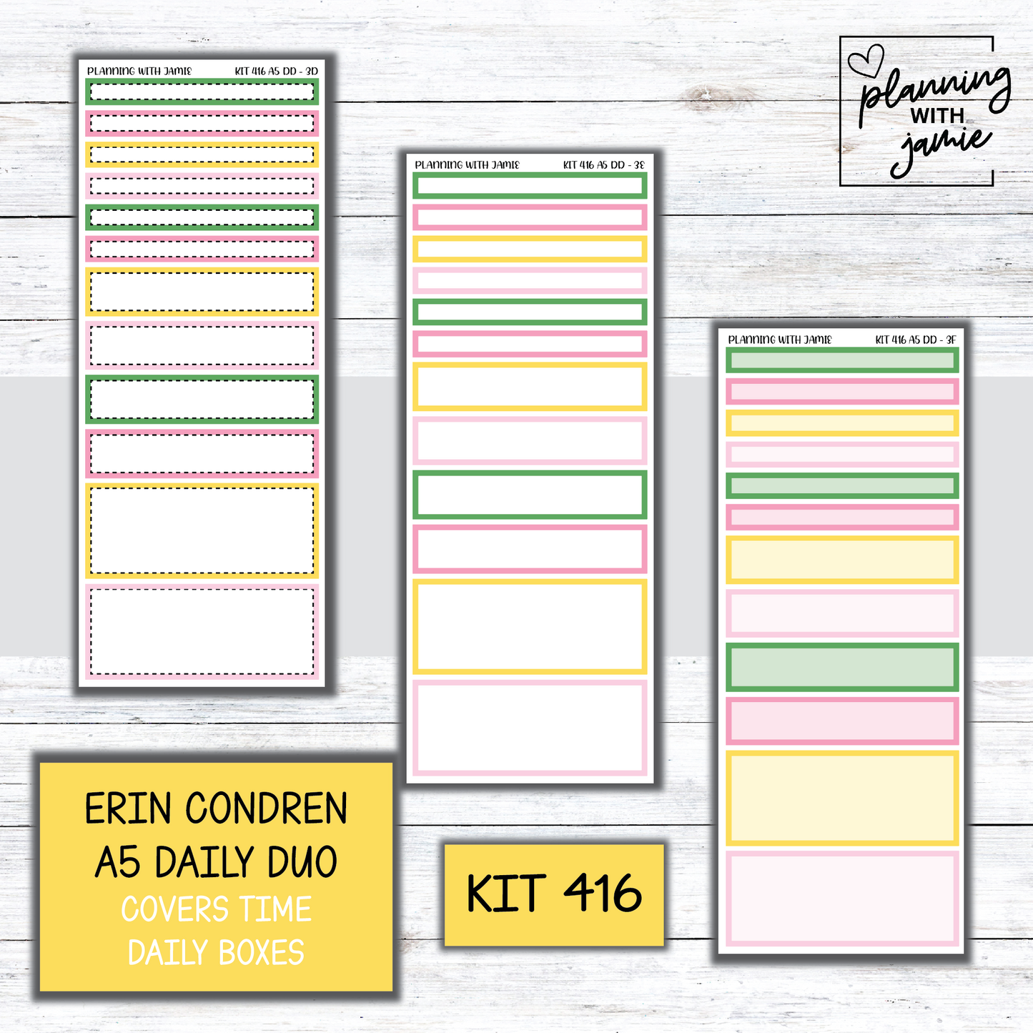 Kit 416 Erin Condren Daily Duo Sticker Kit