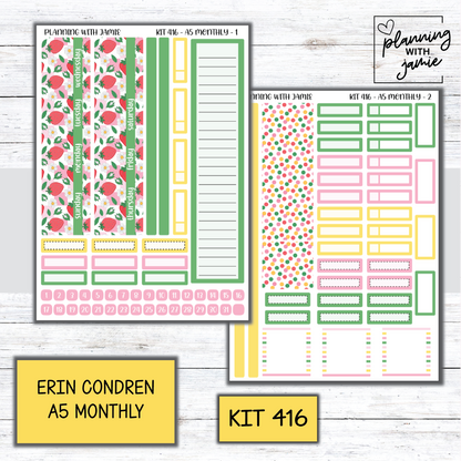 KIT 416 Erin Condren 7X9 OR A5 Monthly Kit