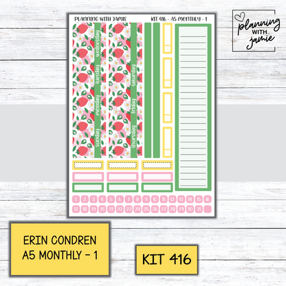 KIT 416 Erin Condren 7X9 OR A5 Monthly Kit