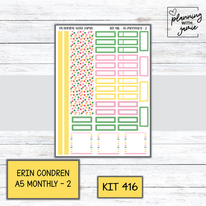 KIT 416 Erin Condren 7X9 OR A5 Monthly Kit