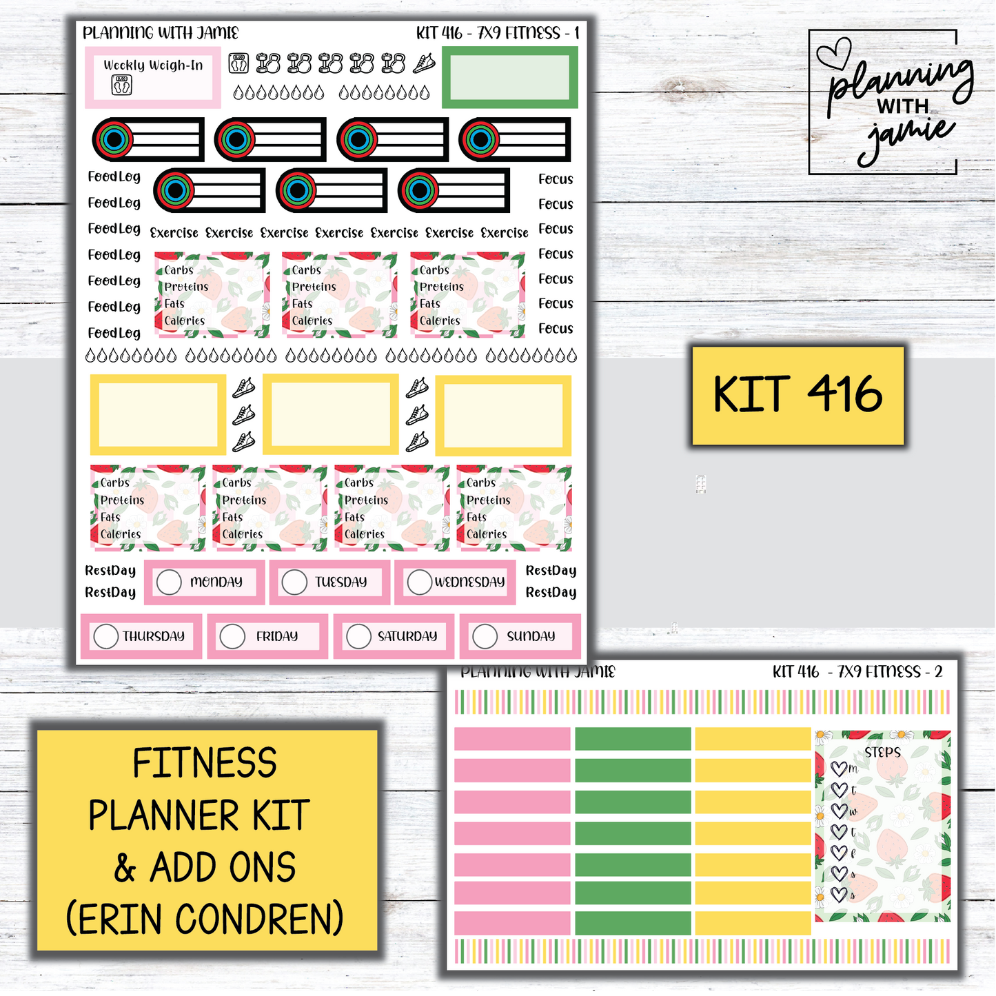 Kit 416 Weekly Fitness Sticker Kit