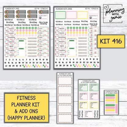 Kit 416 Weekly Fitness Sticker Kit