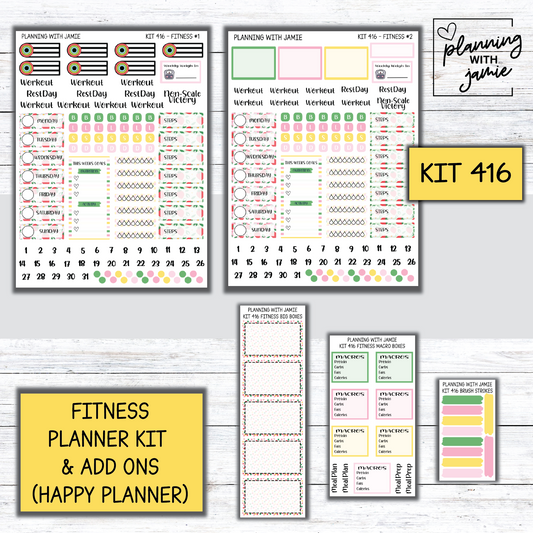 Kit 416 Weekly Fitness Sticker Kit