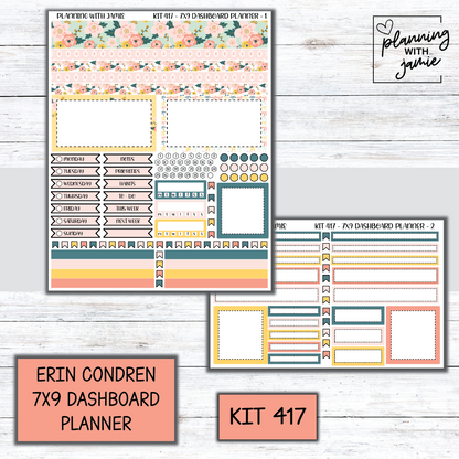 Kit 417 Erin Condren Dashboard Planner Sticker Kit