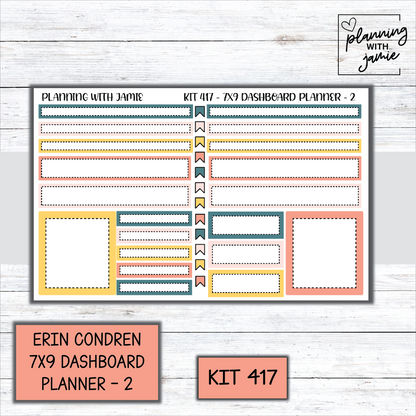 Kit 417 Erin Condren Dashboard Planner Sticker Kit