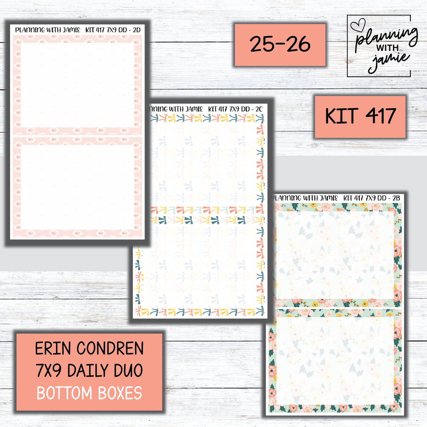 Kit 417 Erin Condren Daily Duo Sticker Kit