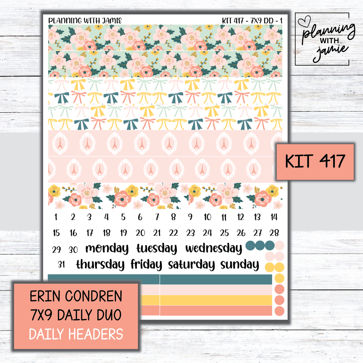 Kit 417 Erin Condren Daily Duo Sticker Kit