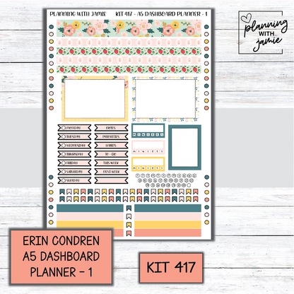 Kit 417 Erin Condren Dashboard Planner Sticker Kit