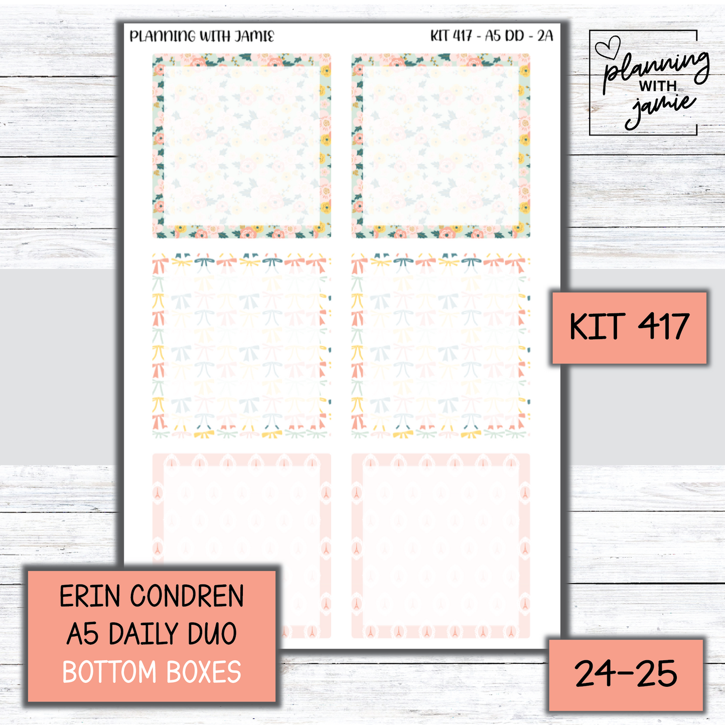 Kit 417 Erin Condren Daily Duo Sticker Kit