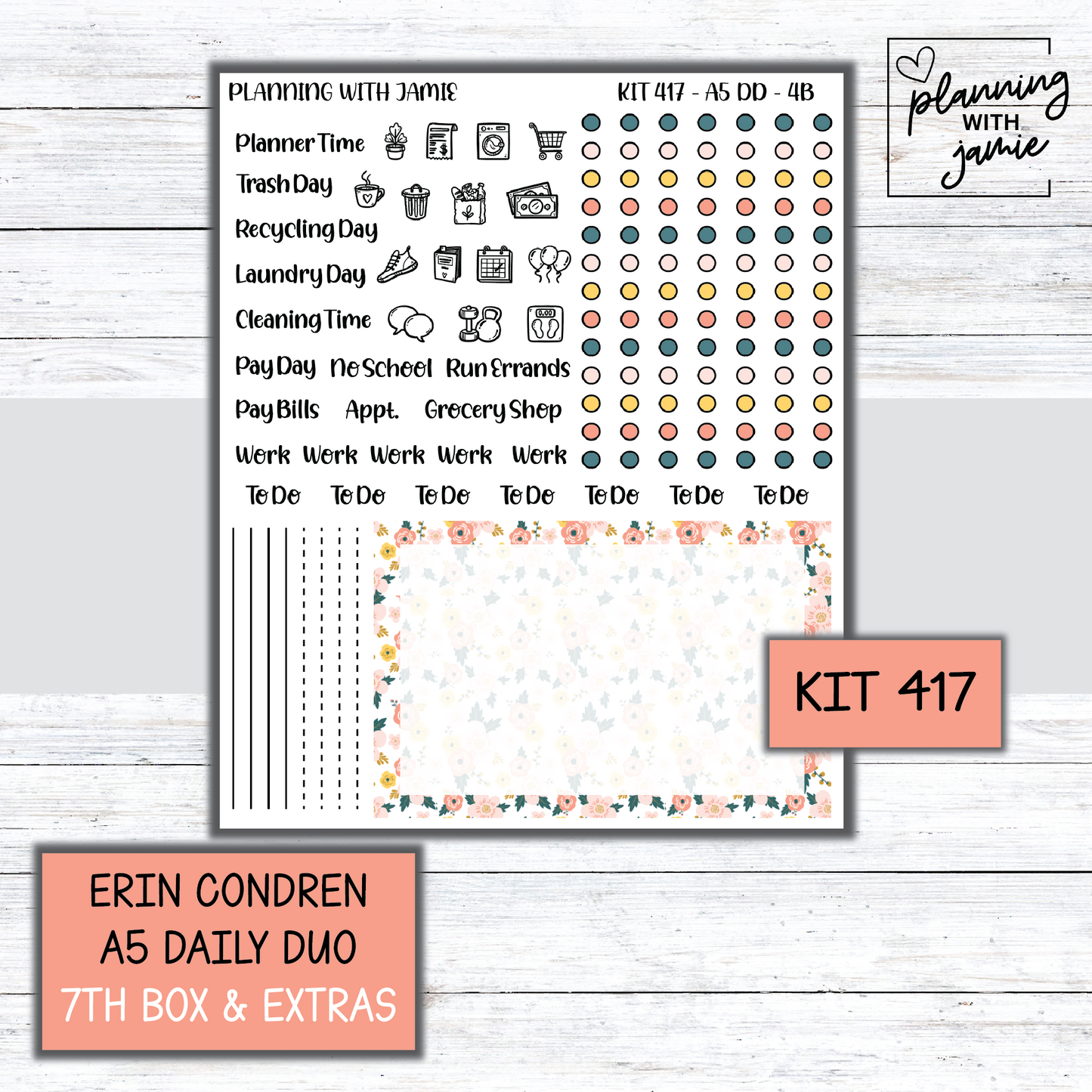 Kit 417 Erin Condren Daily Duo Sticker Kit
