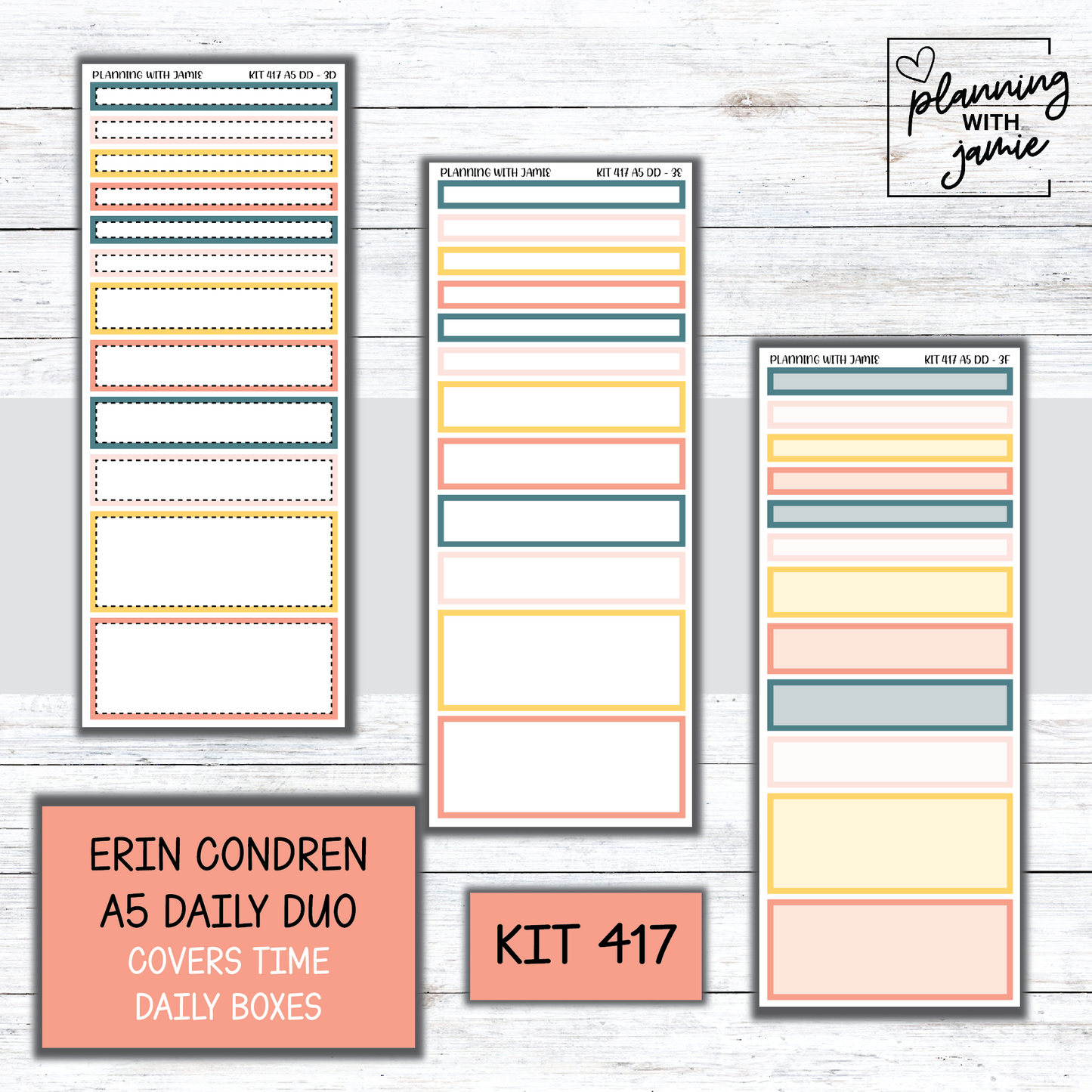Kit 417 Erin Condren Daily Duo Sticker Kit